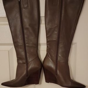 Nine West Dark Brown Wedge Heeled Boots